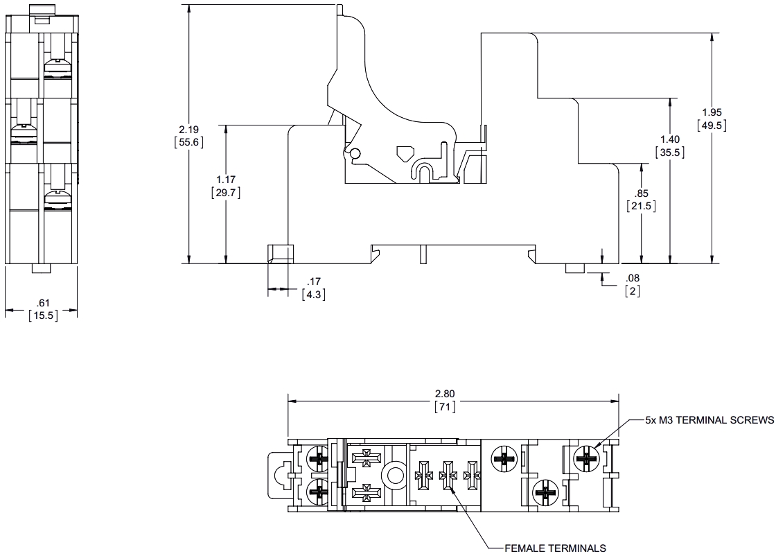 תושבת פס דין לממסר מצב מוצק CRYDOM DRSED